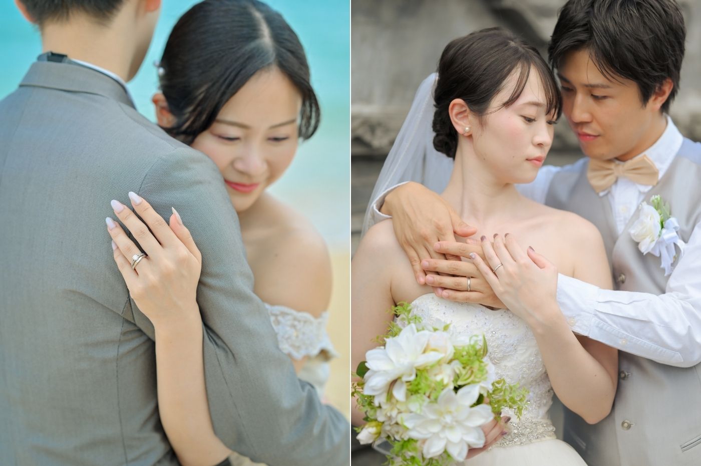 さりげない仕草に光る指輪